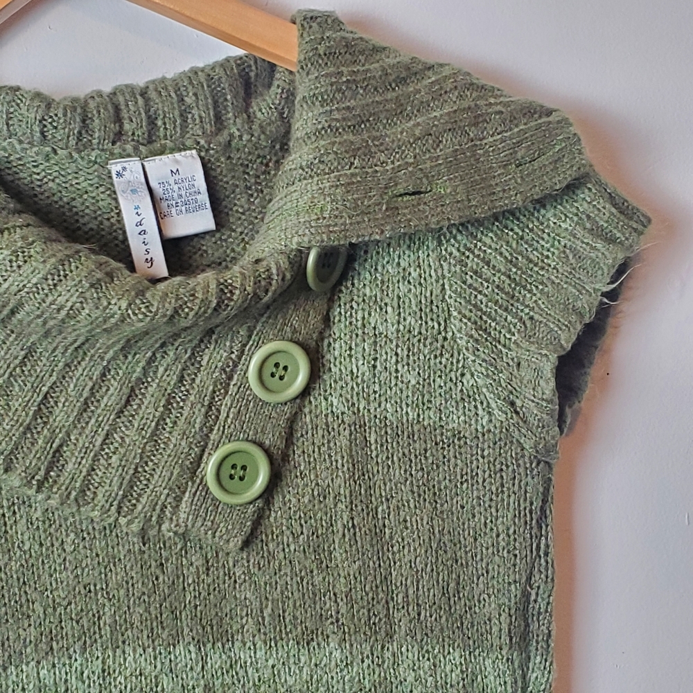 Idaisy cap Sleeve Button Colar Tunic Sweater